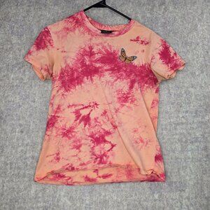 Empyre Small Tie-Dye T-Shirt With Butterfly & Skeleton Print